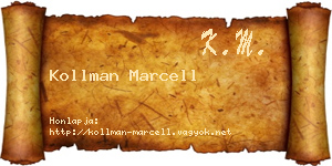 Kollman Marcell névjegykártya